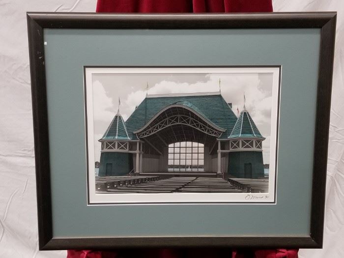 Original, signed, hand-colored photograph of Minnesota's LAKE HARRIET BANDSHELL, by Dawn Marie in 1990. Framed size is 22" W X 18" H.

​​​​​​​See Lot 55 for an additional hand-colored photograph of one of Minnesota's most iconic places, Gooseberry Falls on Minnesota's Lake Superior North Shore.