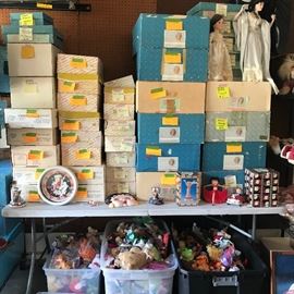 Ty Babies.  Small, medium and large
Madame Alexander dolls.  Betty Boop