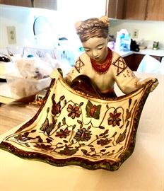 Russian Soviet Uzbek woman figurine, 6” circa 1950’s 