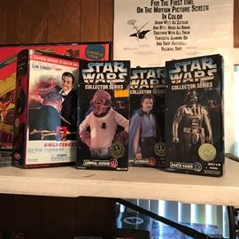 James Bond goldfinger 
Star Trek Collector Series; Admiral Ackbar, Lando Calrissian, Darth Vader 