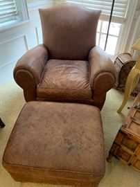 Mitchell Gold leather chair and recliner