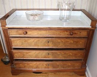 Marble topped dry bar/cabinet