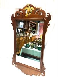 Chippendale style mirror with gold Phoenix bird.