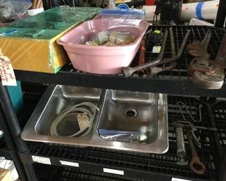 Stainless steel bar double bowl sink