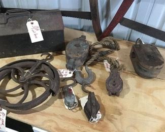Antique pulleys.