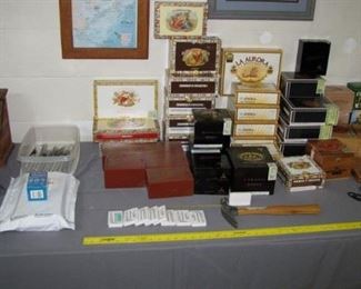 Huge collection of wood cigar boxes 