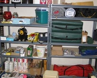 sleeping bags, cots, folding chairs and more - ALL SHELVES must sell as well. Heavy Duty locking