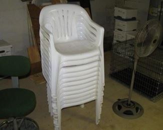 Industrial chair, stacking chairs outdoor, floor fan