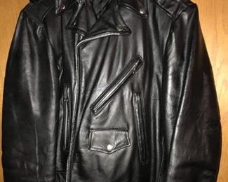Men's black leather coat