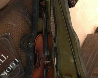 antique violin, bow and violin need restrung