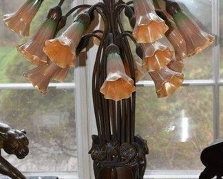 Bronze Tiffany Style Floral Lamp