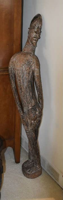 Dagon Medicine Man Carved Wood African Statue