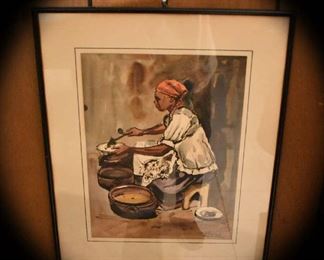 African Woman Cooking by Jugo