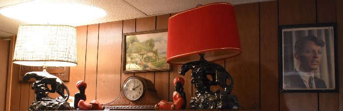 Vintage Lamps and Antique Clock