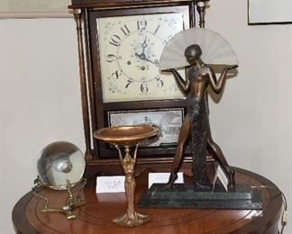 Medicine Ball Clock Art Nouveau Lamps Ashtray Drum Table