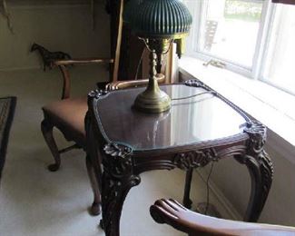 Shell Edge Wood Vintage Table  