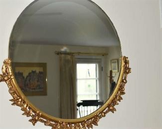 Antique Mirror with Gold Trim