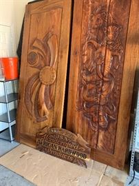 African hand carved wood doors