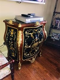 GORGEOUS FRENCH STYLE GILDED BRASS CABINET-(34”L x 19”D x 39”H)