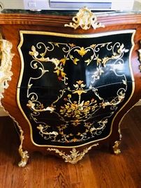 GORGEOUS FRENCH STYLE GILDED BRASS CABINET-(34”L x 19”D x 39”H)