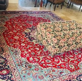 EXQUISITE RED HAND-WOVEN PERSIAN TABRIZ RUG-(157"L x 122”W)