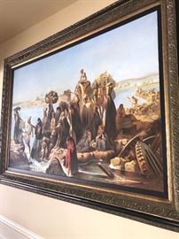 BEAUTIFUL MIDDLE EASTERN OIL ON CANVAS PAINTING (71”L x 50”W)