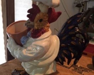 Kitchen rooster wine holder