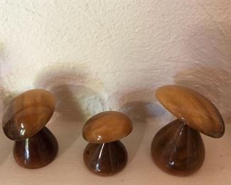Set of 3 Mushrooms In stone