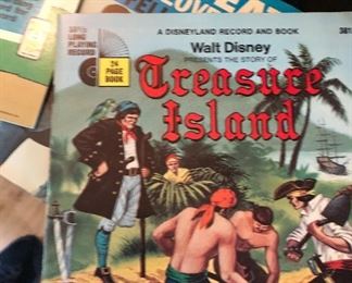 Walt Disney treasure island vintage 45 with follow along book