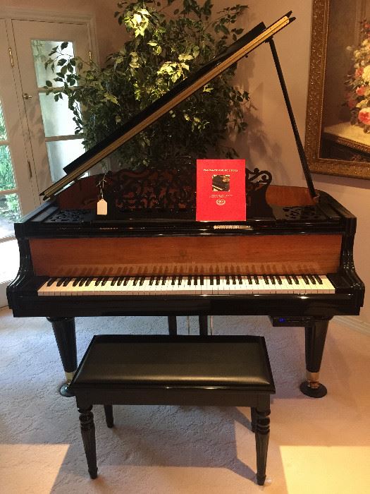 STORY AND CLARK BABY GRAND WITH QRS PLAYER PIANO SYSTEM