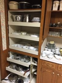 Kitchen is packed with vintage and current items for everyday use.