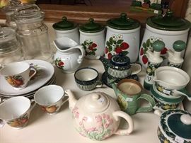 Canisters, teapots.