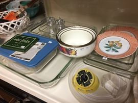 Lots of baking dishes and pans.