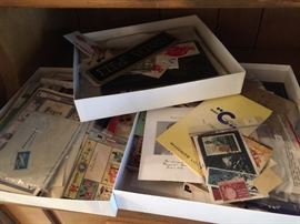 Many postcards, old programs, stamps, brochures, etc.