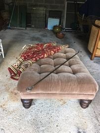 Large Ralph Lauren plush ottoman