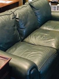 Leather sofa 80" Green or Dark Teal 