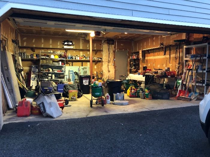 The garage is bursting with tools