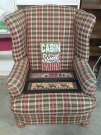 High Back Upholstered Chair and Picture Decor https://ctbids.com/#!/description/share/143809