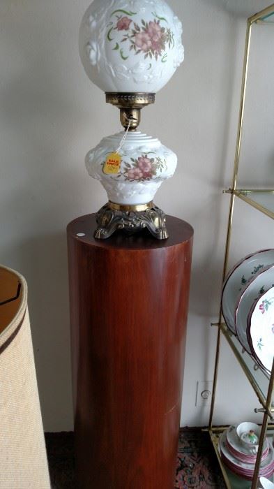 Puffy Glass Electric Lamp........................................Pedestal.......SOLD