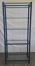 Metal Etagere with Glass Shelves