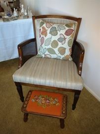 Vintage chair and footstool