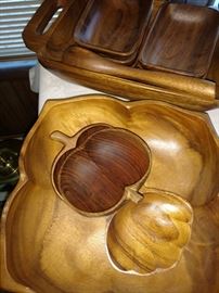 Teak wood dishes