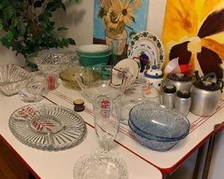 Vintage enamel kitchen table.  