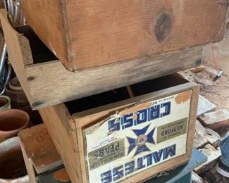 Old wooden crates.