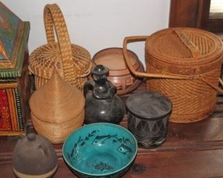 Assorted Baskets, Urns and Covered Bowls
