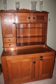 HOOSIER STYLE CABINET WITH COPPER DRY SINK