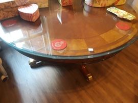 Round coffee table (glass included but not same size)