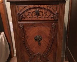 antique cabinet with clock 