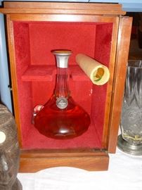 Vintage Cutty Sark, unopened in Baccarat Decanter in Wood Case