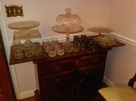 Vintage bar ware and cake plates